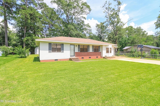 206 Oak Park Dr, Pearl, MS 39208 - view of front facade with crawl space, entry steps, concrete driveway, and roof with shingles