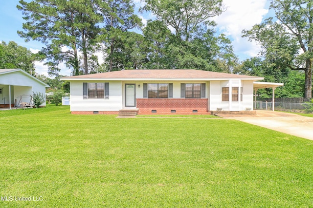 206 Oak Park Dr, Pearl, MS 39208 - ranch-style home with crawl space, entry steps, concrete driveway, and roof with shingles