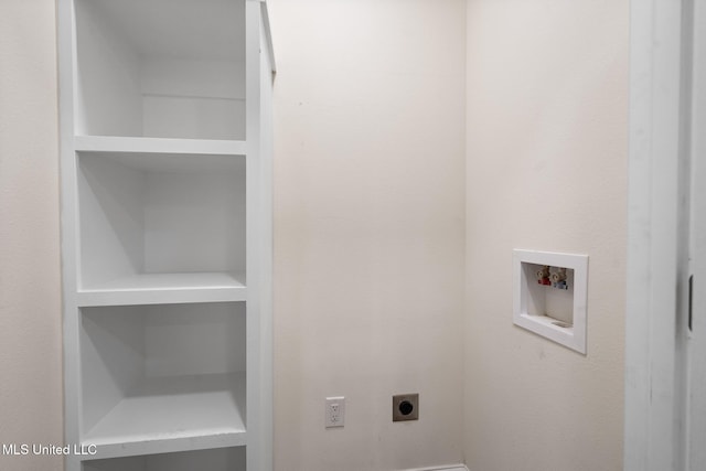 laundry room featuring laundry area, washer hookup, and hookup for an electric dryer