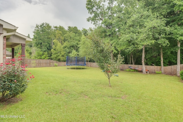 508 Dynsmore Pl, Long Beach, MS 39560 - fenced backyard with a trampoline