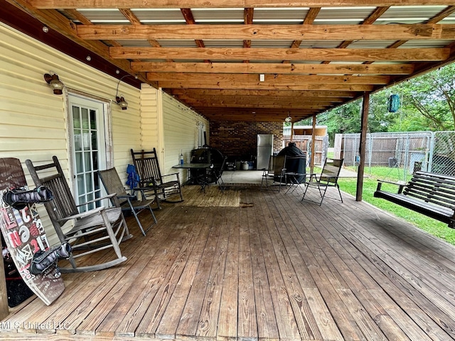 309 College St, Carthage, MS 39051 - view of wooden deck