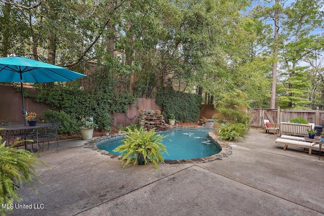 view of pool with a patio area