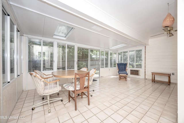 108 Water Oaks Cv, Ocean Springs, MS 39564 - sunroom / solarium featuring plenty of natural light, ceiling fan, and wooden walls