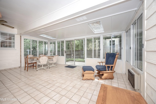 108 Water Oaks Cv, Ocean Springs, MS 39564 - sunroom / solarium featuring a ceiling fan, outdoor dining area, and a skylight