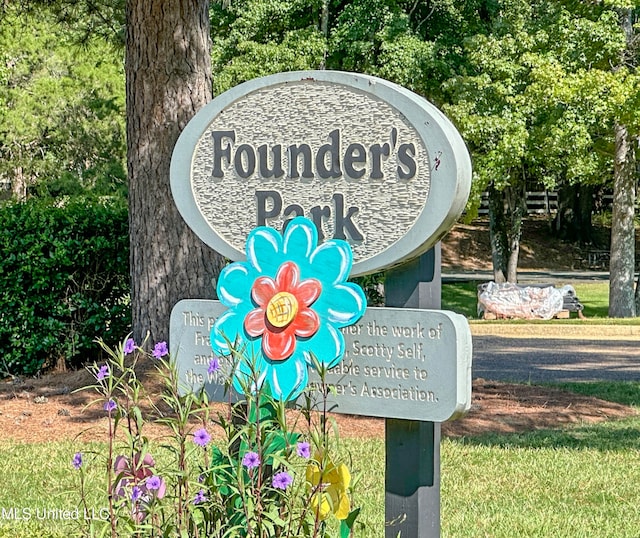 view of community sign