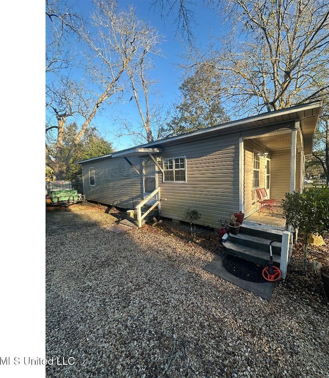 exterior space featuring a porch