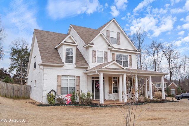 view of front of house featuring covered porch