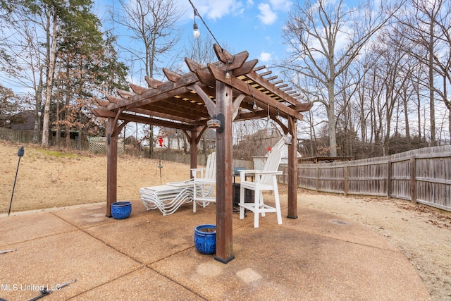 view of patio with a pergola