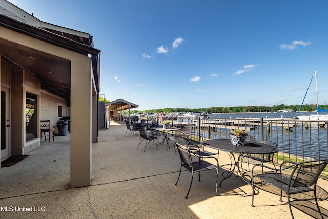 122 Breakers Ln, Ridgeland, MS 39157 - view of patio / terrace with a dock and a water view