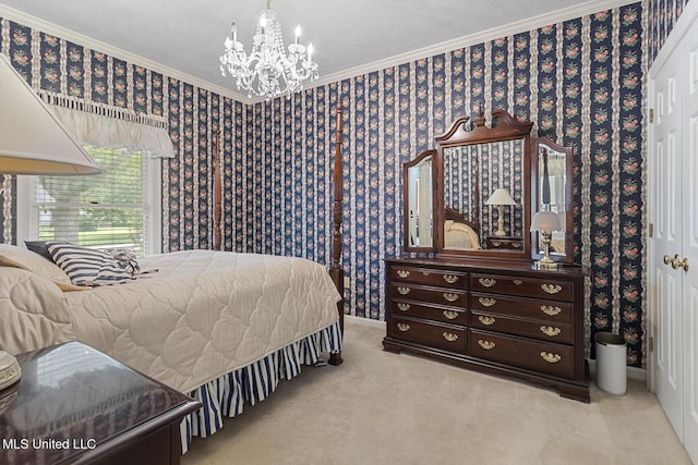 20 Peachtree Ln, Madison, MS 39110 - bedroom featuring crown molding, carpet, and a chandelier
