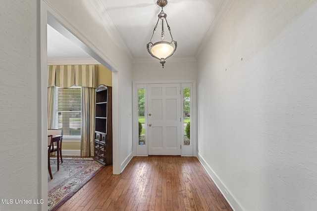 20 Peachtree Ln, Madison, MS 39110 - foyer with hardwood / wood-style flooring and crown molding