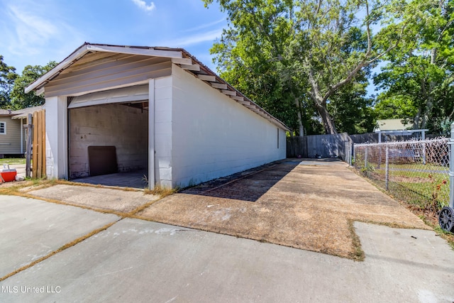 view of garage