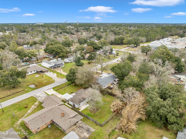 drone / aerial view with a residential view