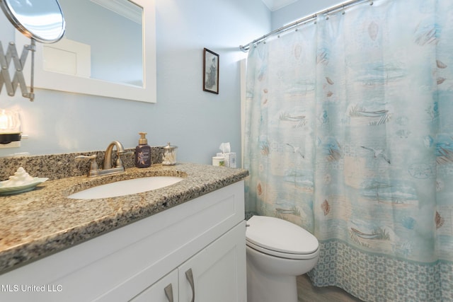 7101 Belle Fontaine Dr, Ocean Springs, MS 39564 - bathroom with vanity and curtained shower