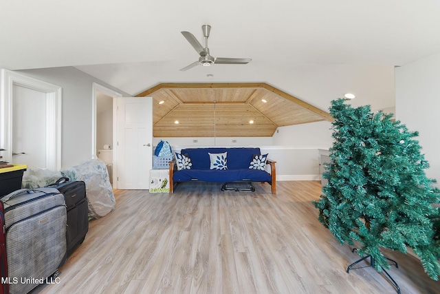 7101 Belle Fontaine Dr, Ocean Springs, MS 39564 - living area with ceiling fan, wood finished floors, recessed lighting, and lofted ceiling
