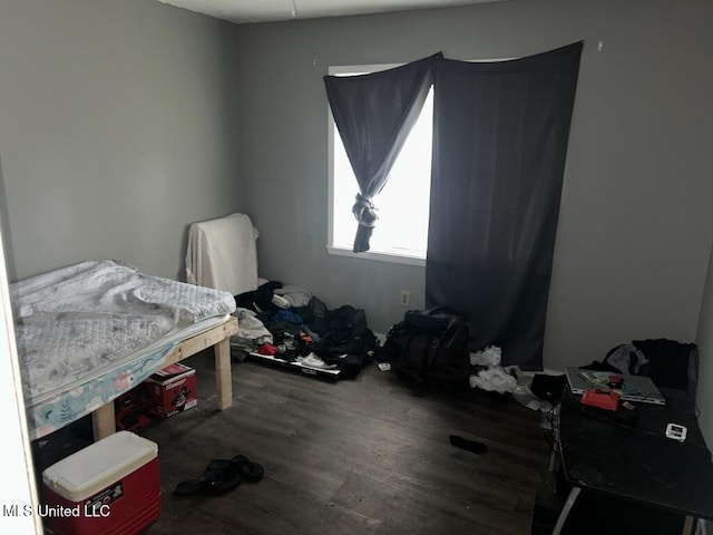 bedroom featuring dark hardwood / wood-style flooring