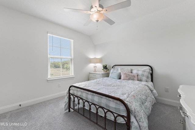 2918 Juliette Dr, Ocean Springs, MS 39564 - carpeted bedroom with baseboards, a ceiling fan, and vaulted ceiling