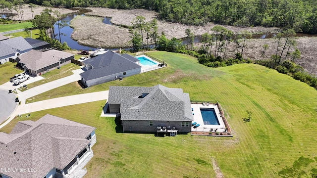 2918 Juliette Dr, Ocean Springs, MS 39564 - drone / aerial view of a pool and a nearby body of water