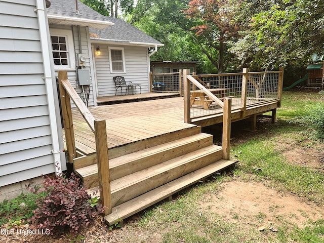 90 Holmes St, Lucedale, MS 39452 - view of wooden deck