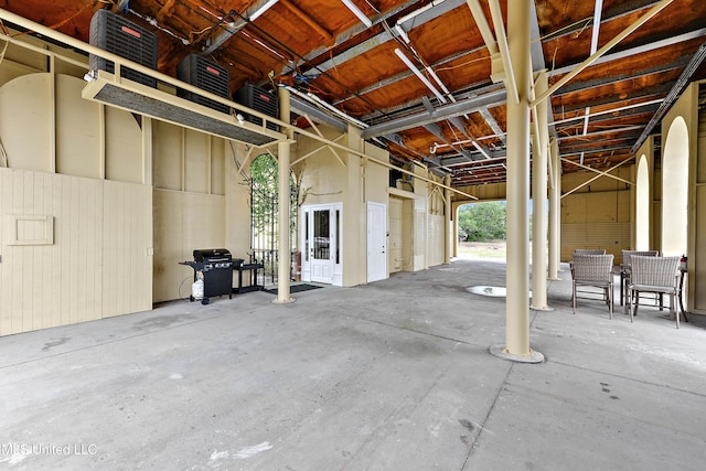 garage with central air condition unit