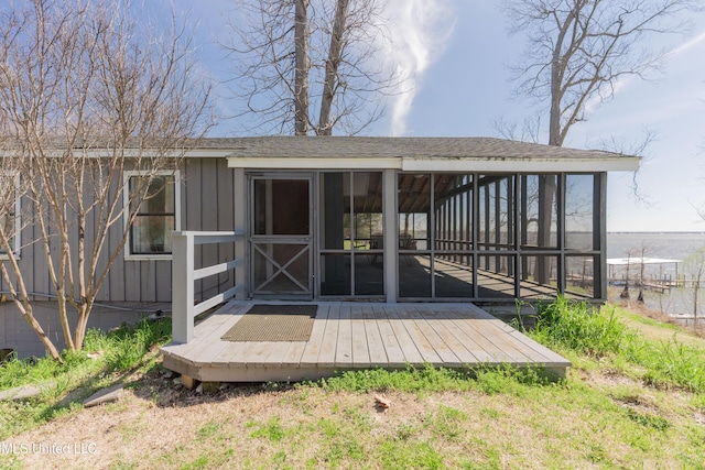95 Nesting Site, Vicksburg, MS 39183 - rear view of house featuring a sunroom and a shingled roof