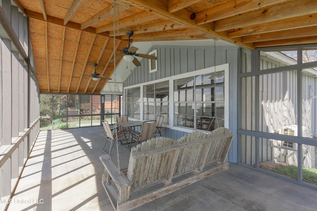 95 Nesting Site, Vicksburg, MS 39183 - unfurnished sunroom with ceiling fan and vaulted ceiling