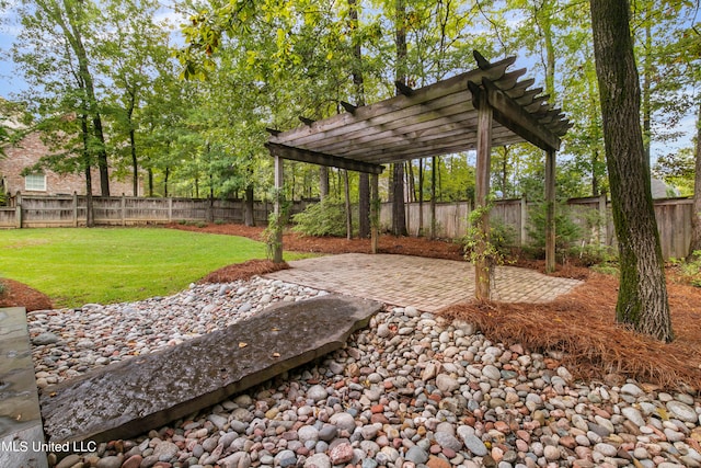 view of patio / terrace with a pergola