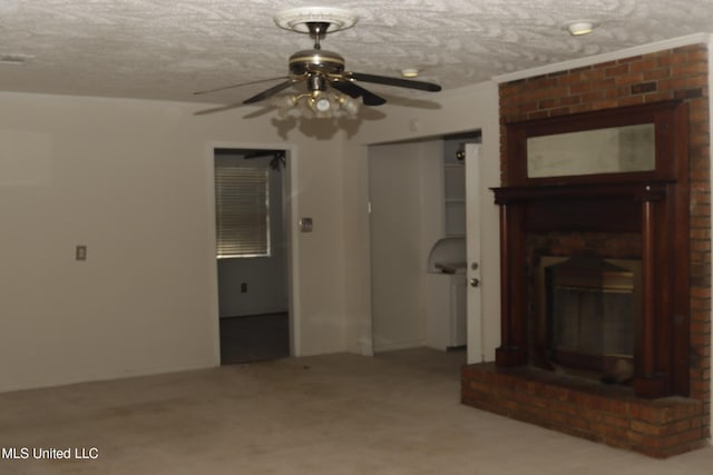 219 Lake Cove Dr, Jackson, MS 39212 - unfurnished living room with carpet flooring, ceiling fan, and a textured ceiling