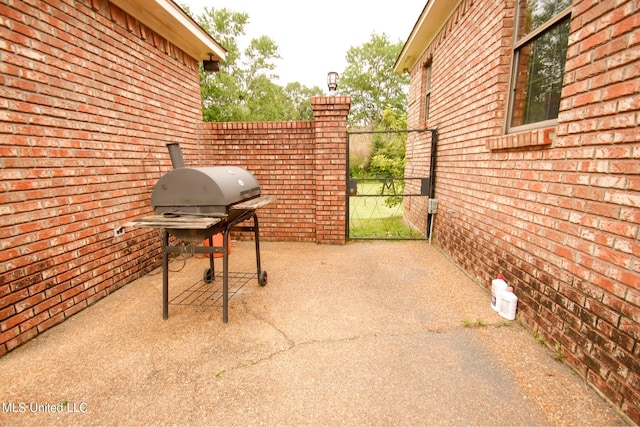 view of patio / terrace with a grill