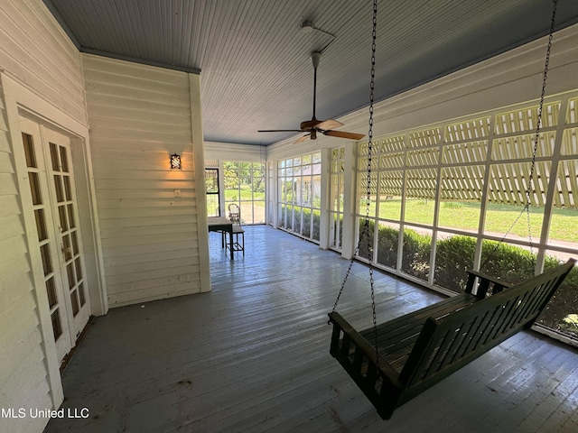 5010 Old Hwy 49, Clarksdale, MS 38614 - unfurnished sunroom featuring ceiling fan