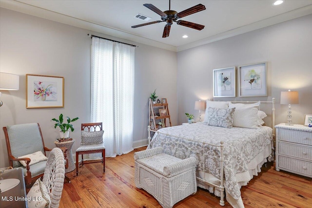 181 Ironwood Plantation Blvd, Madison, MS 39110 - bedroom with light wood finished floors, recessed lighting, baseboards, and a ceiling fan