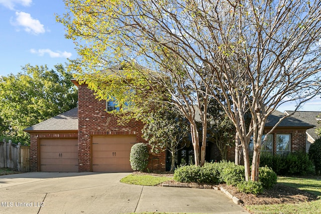 view of front of home with a garage