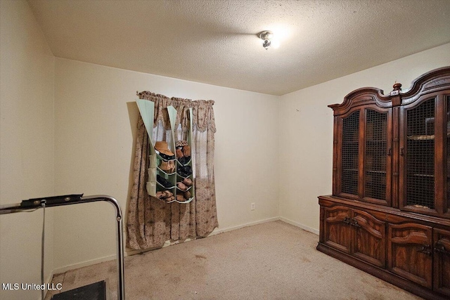 2530 Crestleigh Mnr, Jackson, MS 39204 - exercise area with carpet floors, a textured ceiling, and baseboards