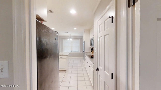 136 Westlake Dr, Brandon, MS 39047 - bathroom featuring vanity, tile patterned flooring, a stall shower, and recessed lighting