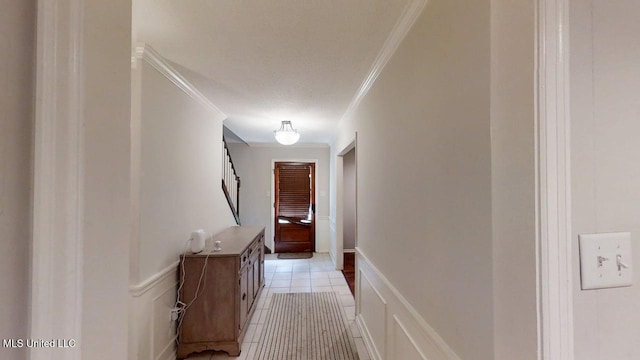 136 Westlake Dr, Brandon, MS 39047 - corridor featuring ornamental molding and light tile patterned floors