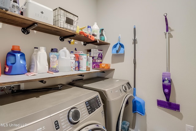 laundry room with washer and dryer