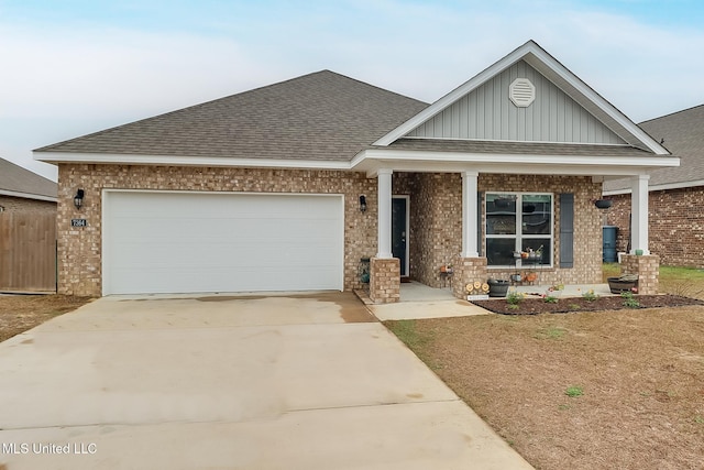 craftsman-style home featuring a garage