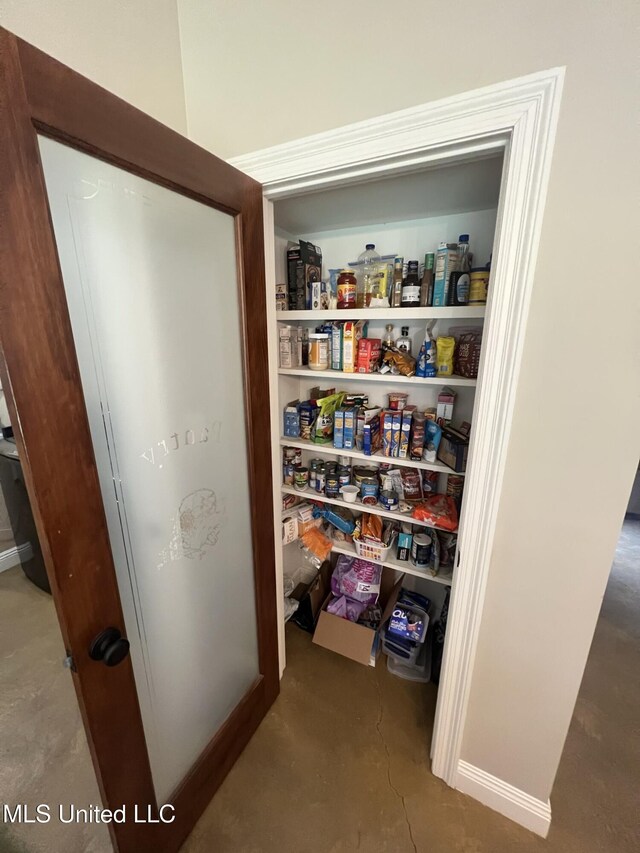 view of storage area