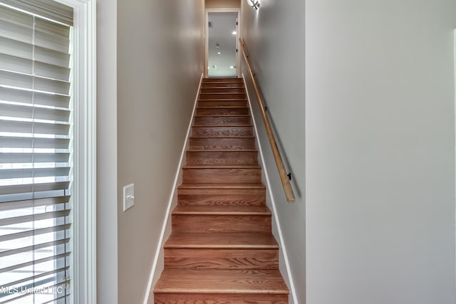 stairs with baseboards