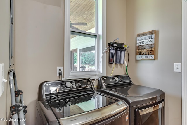 laundry room featuring laundry area and washing machine and dryer