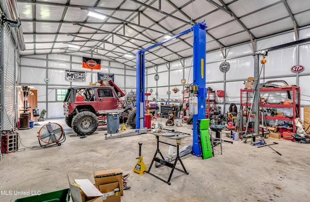 view of garage