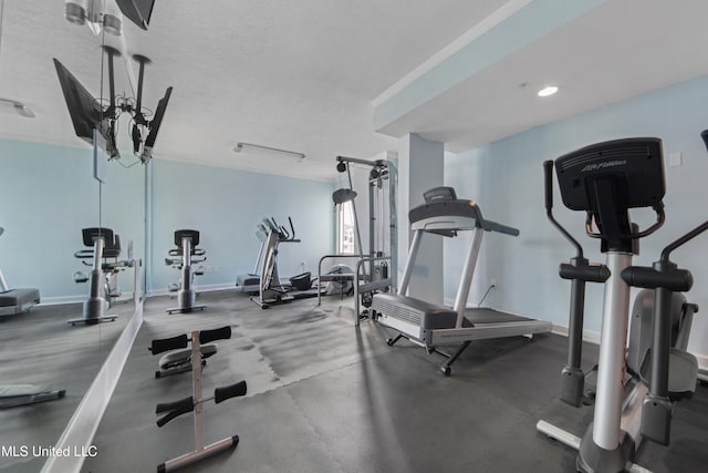 2060 Beach Blvd Unit 1206, Biloxi, MS 39531 - gym featuring recessed lighting and a textured ceiling