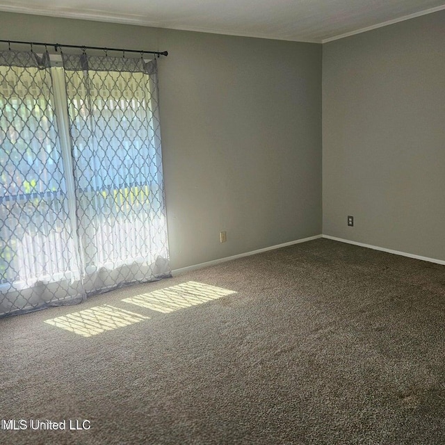 266 Lanai Unit U, Diamondhead, MS 39525 - spare room with crown molding, carpet, baseboards, and a wealth of natural light