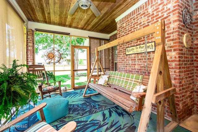 704 Tortoise Rdg, Brandon, MS 39047 - sunroom / solarium featuring a ceiling fan and an outdoor hangout area