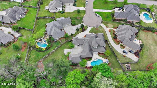 drone / aerial view with a residential view