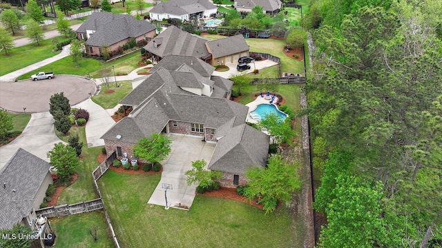 bird's eye view featuring a residential view