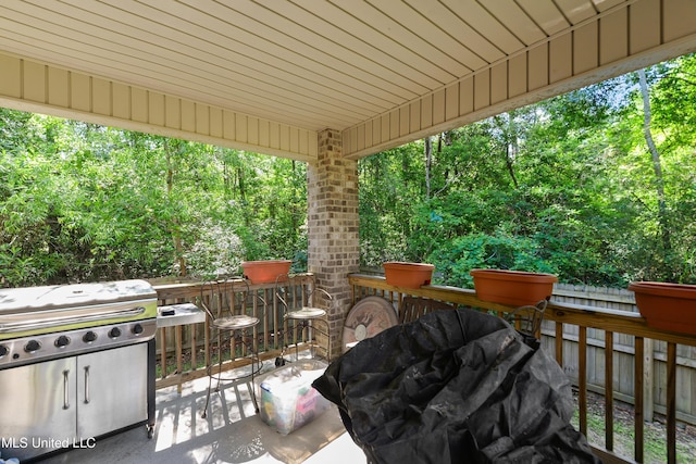 view of patio / terrace with area for grilling