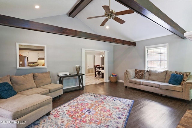 5751 Orchardview Dr, Jackson, MS 39211 - living area with recessed lighting, wood finished floors, ceiling fan, and baseboards