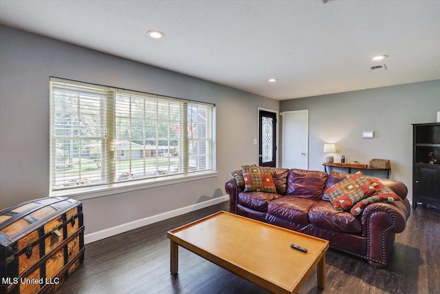 5751 Orchardview Dr, Jackson, MS 39211 - living room with baseboards, wood finished floors, and recessed lighting