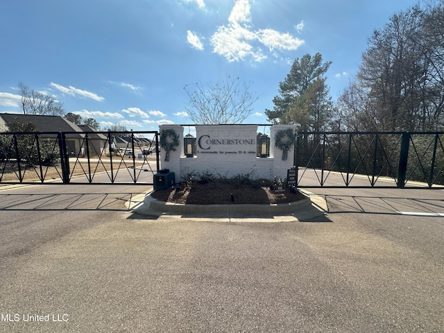 view of community sign